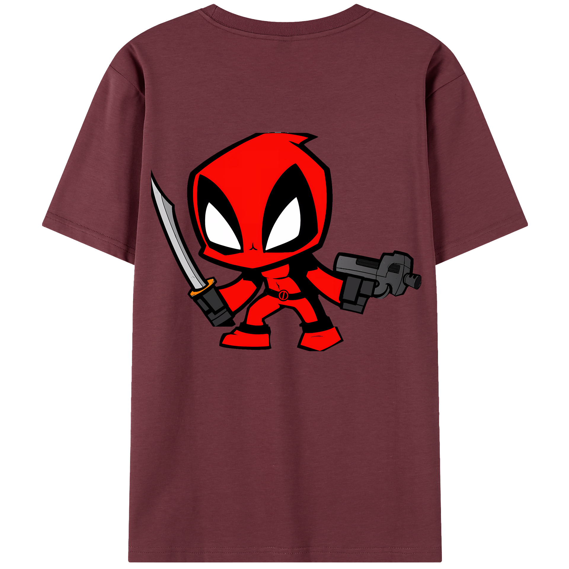 （画像用） Deadpool デッドプール 綿100％半袖Tシャツ（背面プリント）
